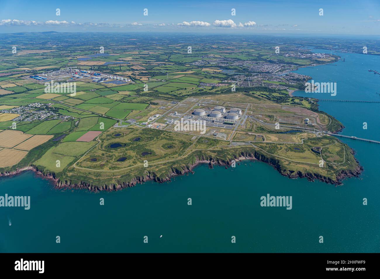 The busy Pembroke Dock and the Oil and Gas terminals at Milford Haven