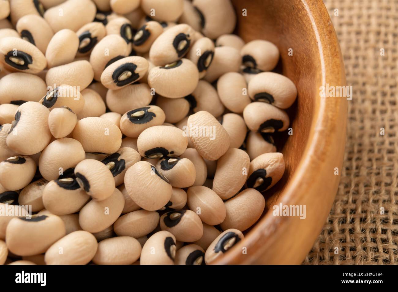 Traditional Castilla beans. Dry spanish legumes falling in rustic