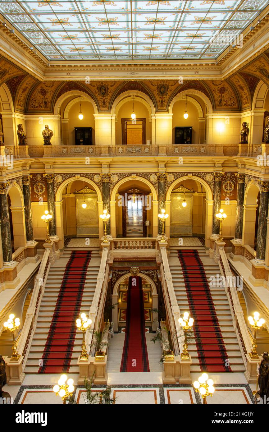 PRAGUE, CZECHIA, JAN 26 2022, Interior of the National Museum in Prague. Stock Photo