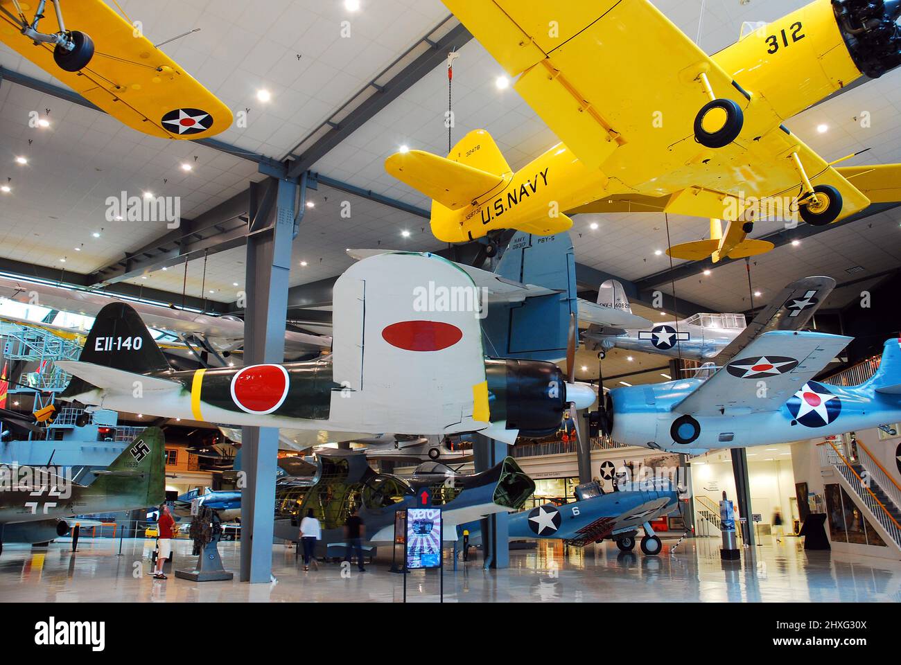 World War II era airplanes are on display a the Naval Aviation Museum in Pensacola Stock Photo