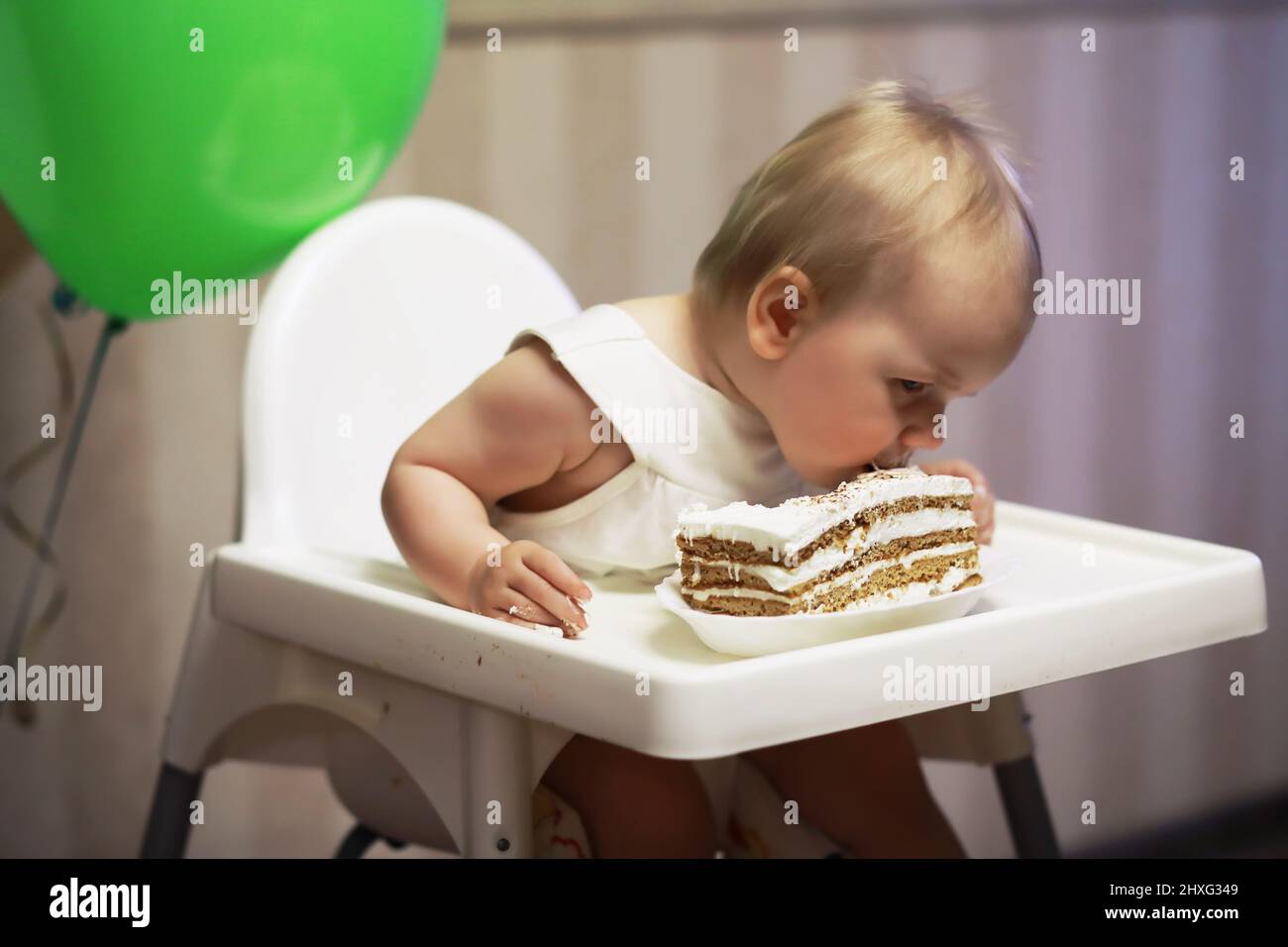 birthday-one-year-old-girl-with-baloons-stock-photo-alamy