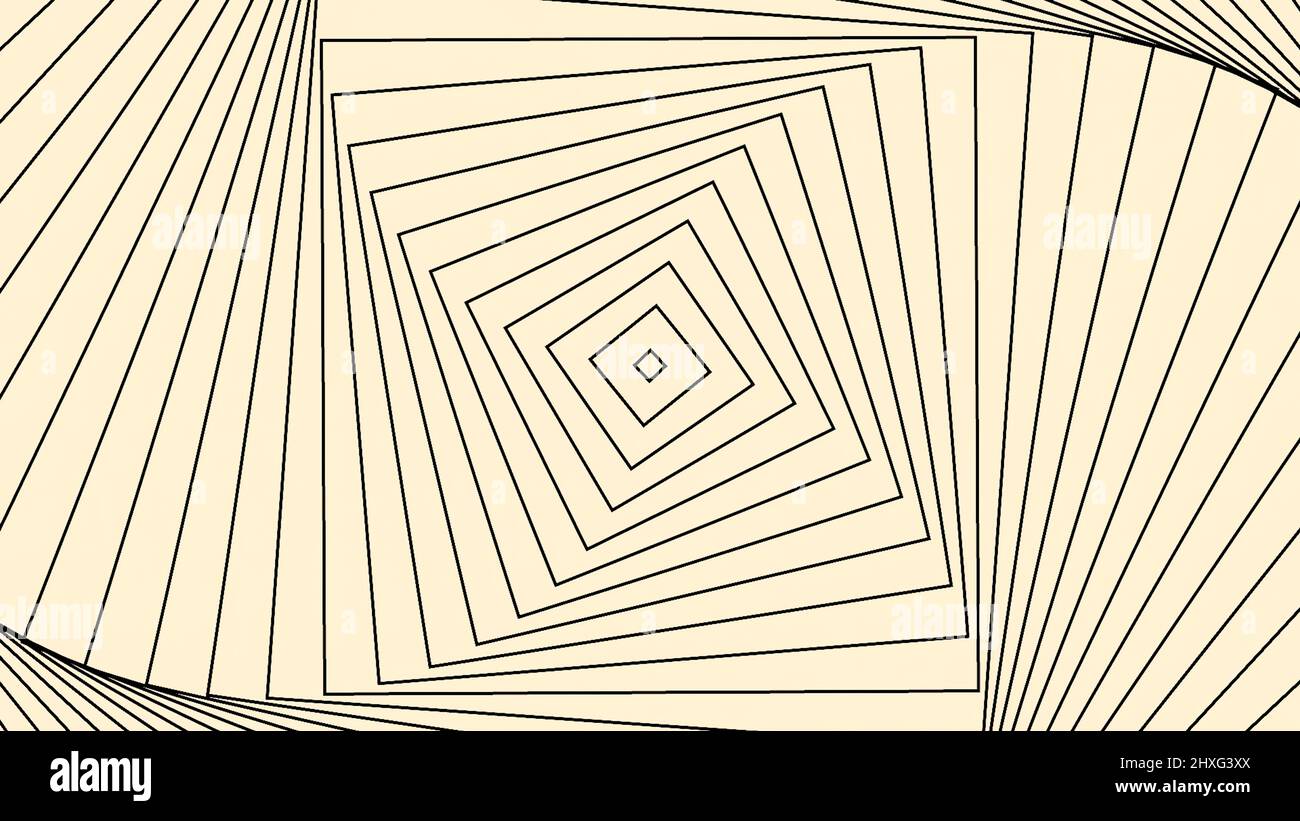 Abstract hypnotic optical illusion of rotating squares, seamless loop ...