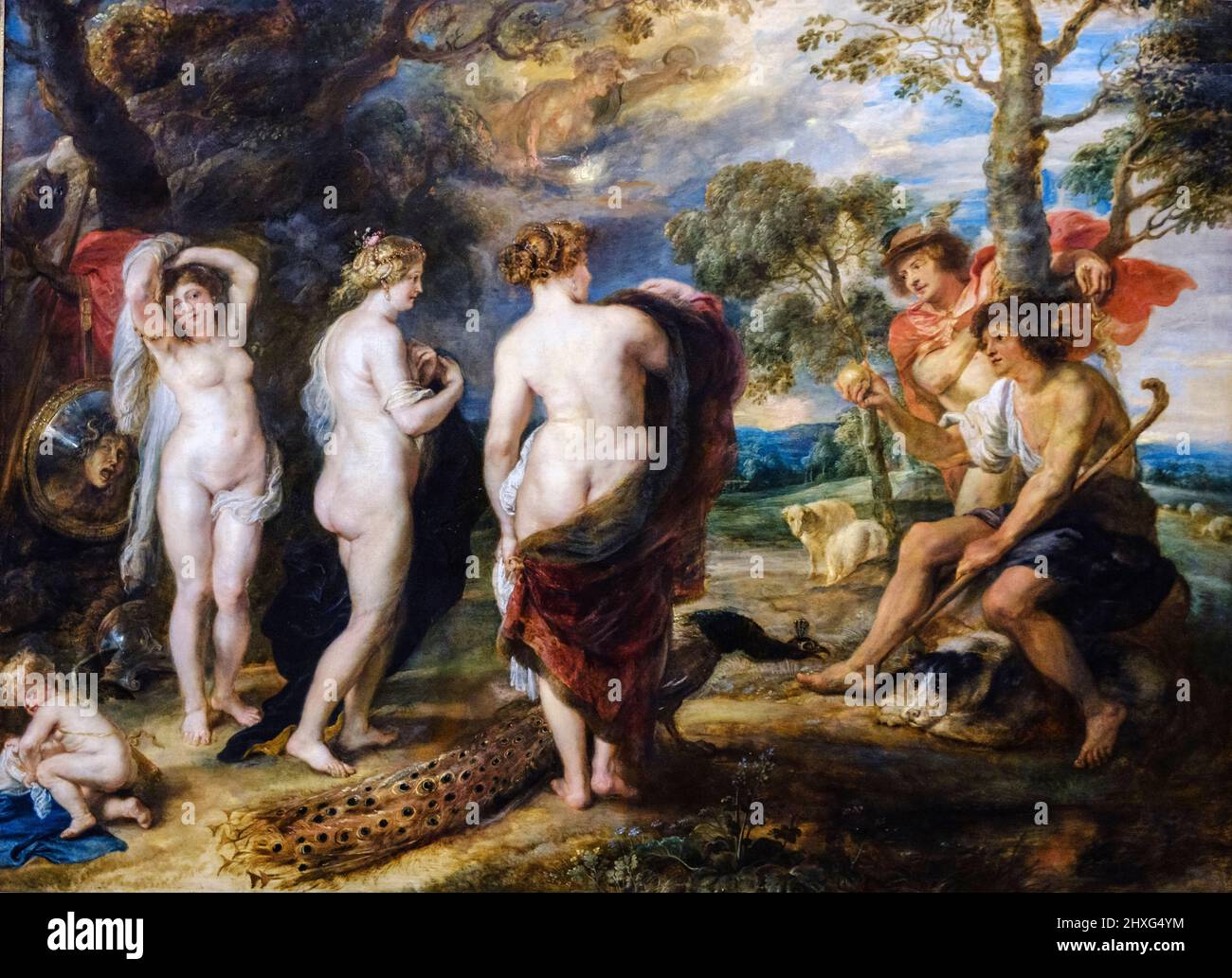 Peter Paul Rubens, the Judgement of paris, oil on canvas, National Gallery, London, England, Great Britain. Stock Photo