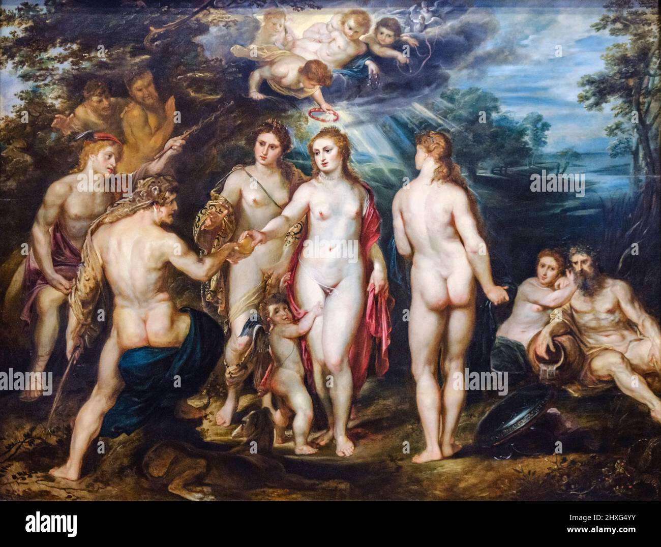 Peter Paul Rubens, the Judgement of paris, about 1597, oil on canvas, National Gallery, London, England, Great Britain. Stock Photo