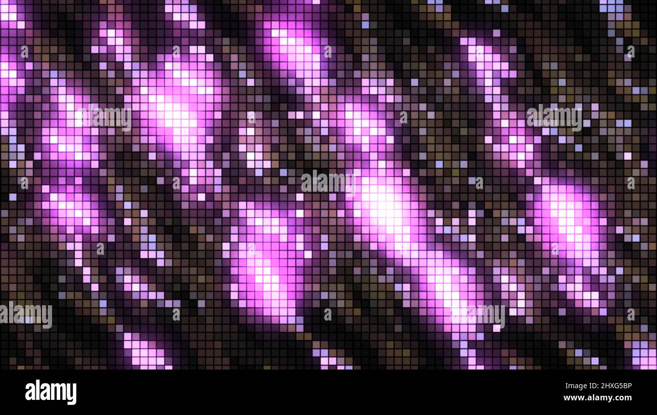Beautiful background with sparkling wavy pixels. Motion. Pixel image of