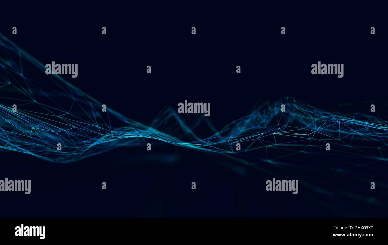 Technology abstract background wave animation. 4K Seamless loop