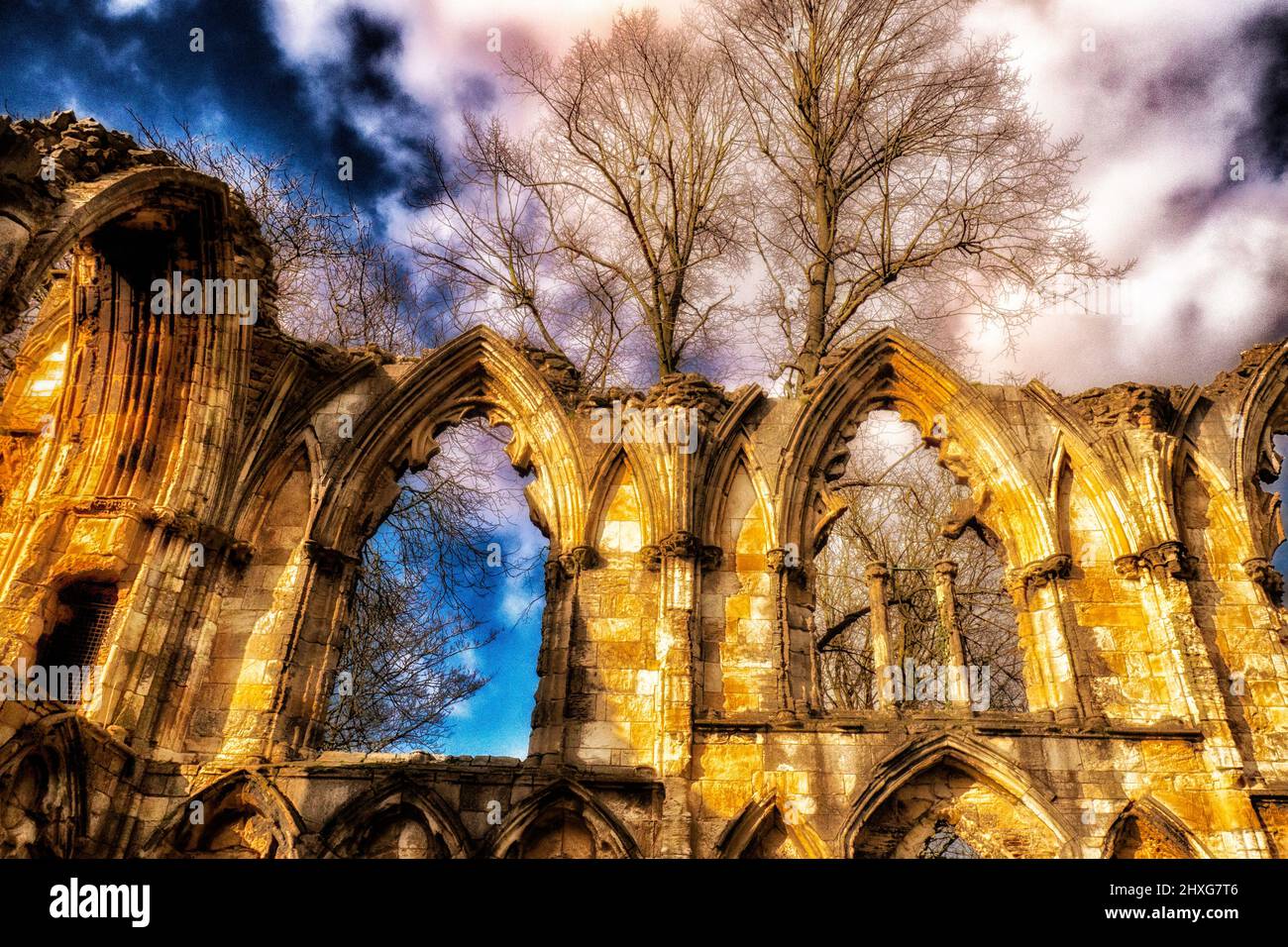 St Mary's Abbey, Museum Gardens, York UK Stock Photo