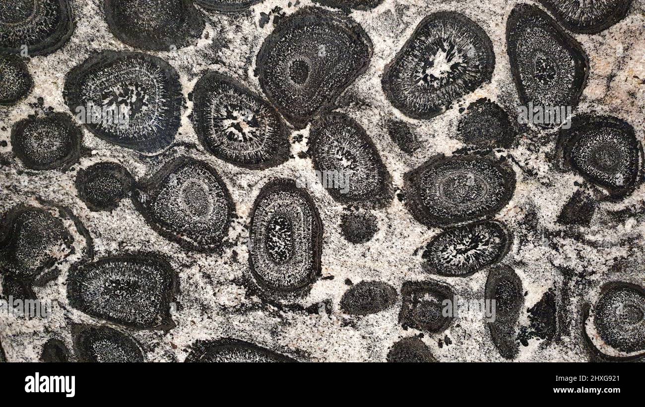 Patterns and textures in minerals and quartz Stock Photo