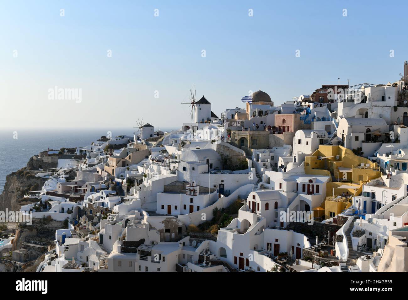 Charming view Oia village on Santorini island, Greece. Traditional ...