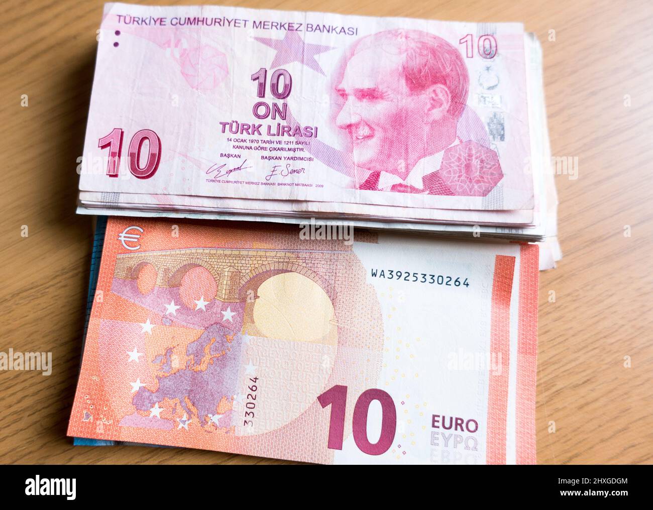 Euros and Turkish Lira Stock Photo - Alamy