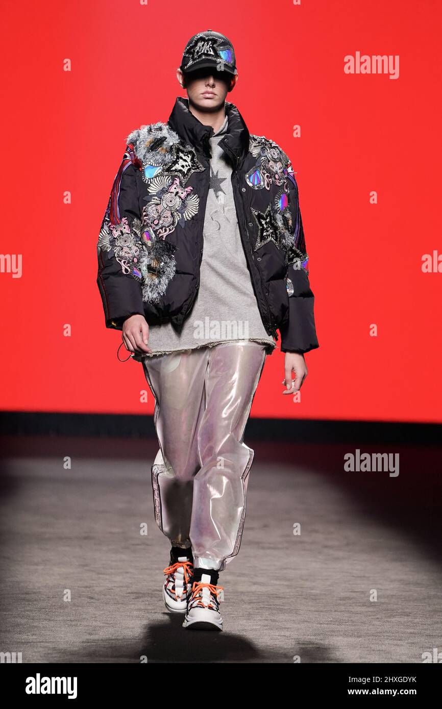 Madrid, Spain. 12th Mar, 2022. A model walks the runway at the Custo  Barcelona fashion show during the Mercedes Benz Fashion Week Madrid March  2022 edition at IFEMA. Credit: SOPA Images Limited/Alamy