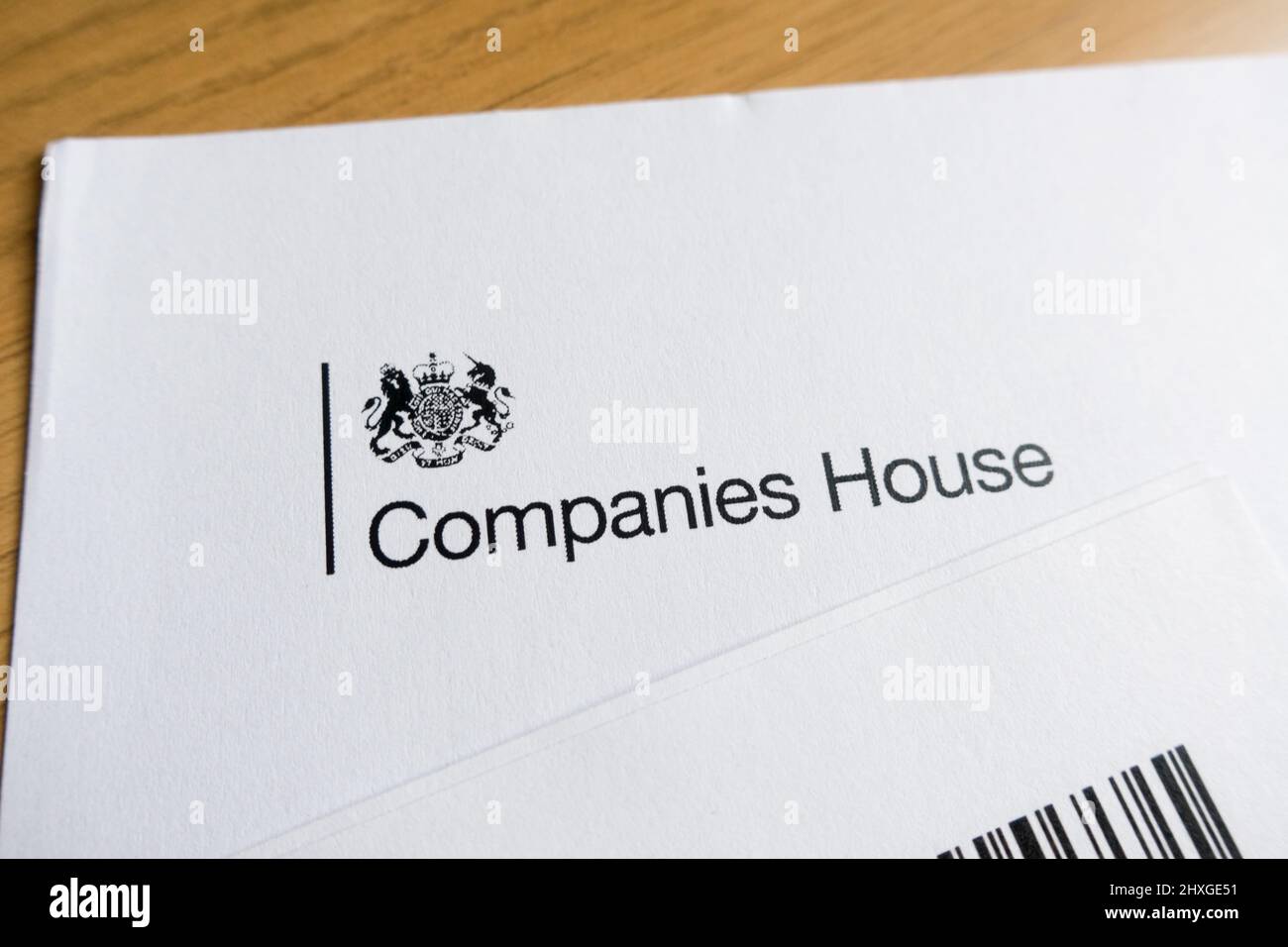 Companies House. England business department logo and header Stock Photo