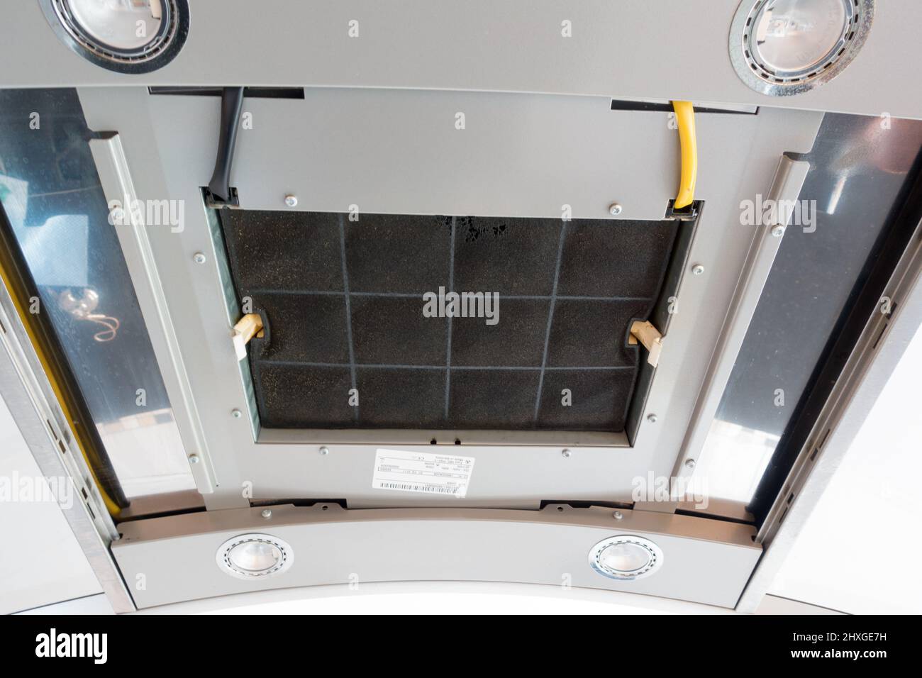 Electric hood filter change internal filter mechanism Stock Photo Alamy