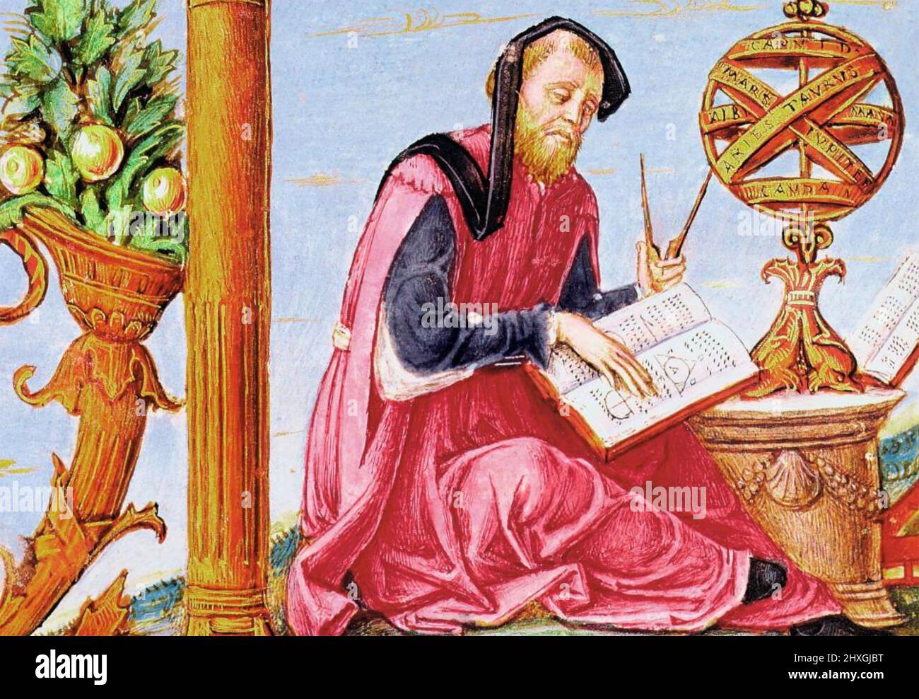 PLINY THE ELDER (AD 23-79)  Roman author and naturalist as shown in a Medieval edition of his encyclopaedia Naturalis Historia Stock Photo