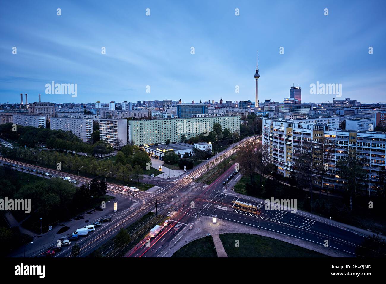 Berlin cityscape from the Place of the United Nations Stock Photo