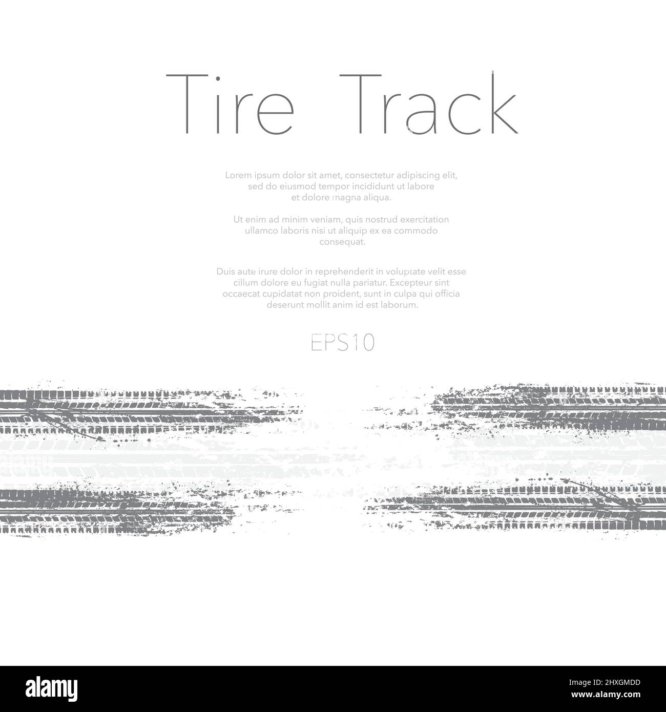 Tire tracks grunge silhouette Stock Vector