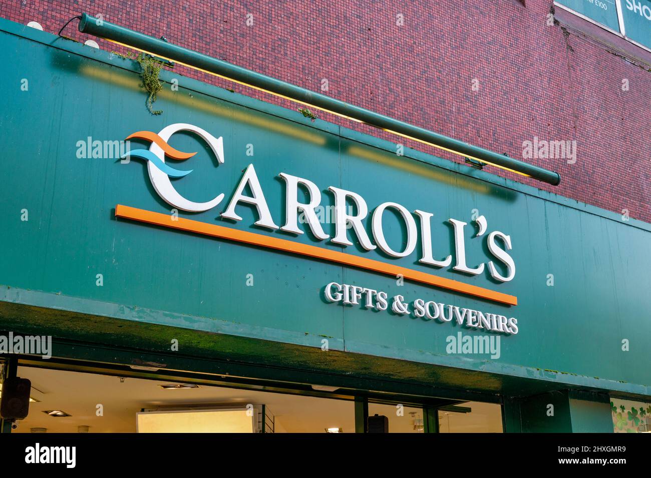 Belfast, UK Feb 19, 2022 Carroll's Gifts and Souvenirs stores in