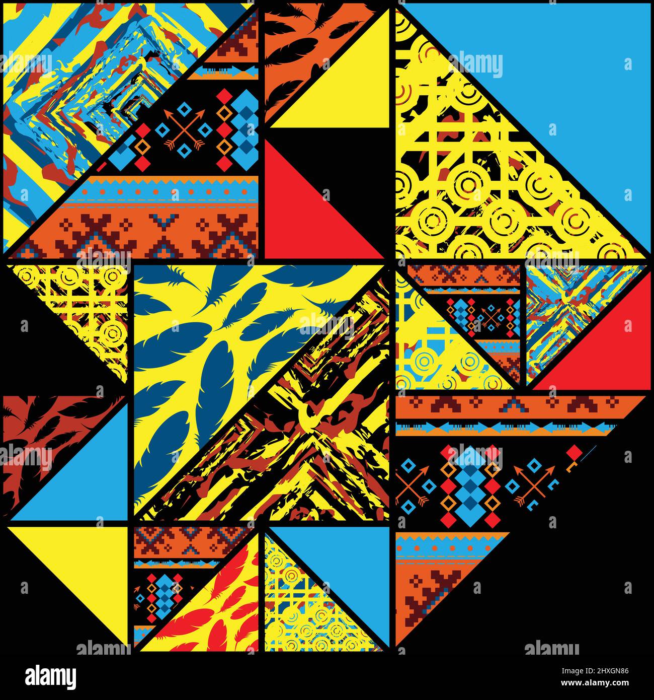 Boho tribal abstract grunge elements Stock Vector