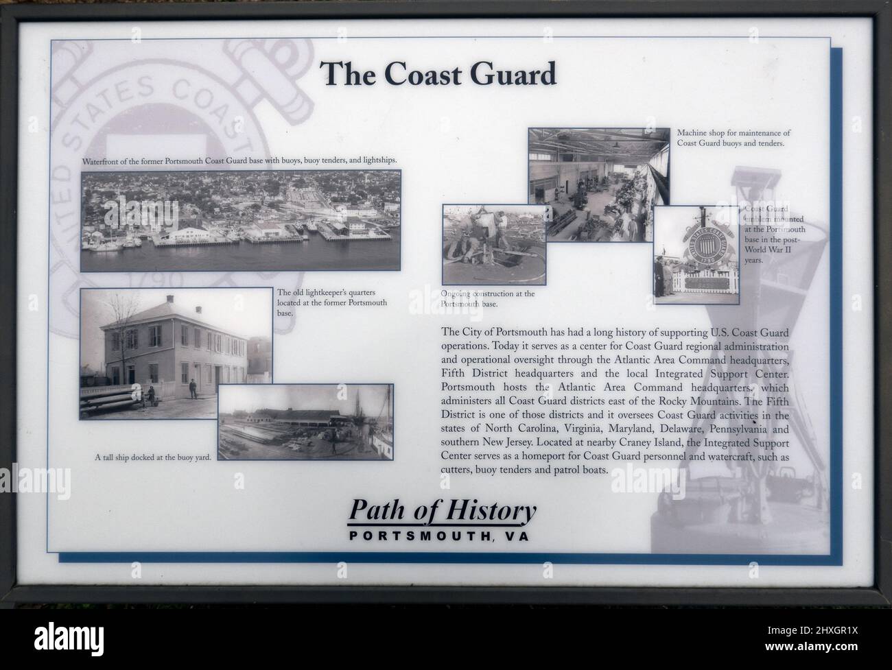 Path of History plaques in downtown Portsmouth Virginia Stock Photo Alamy