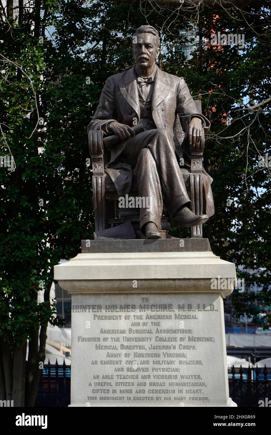 Hunter Holmes McGuire statue at capitol square Richmond Virginia Stock Photo