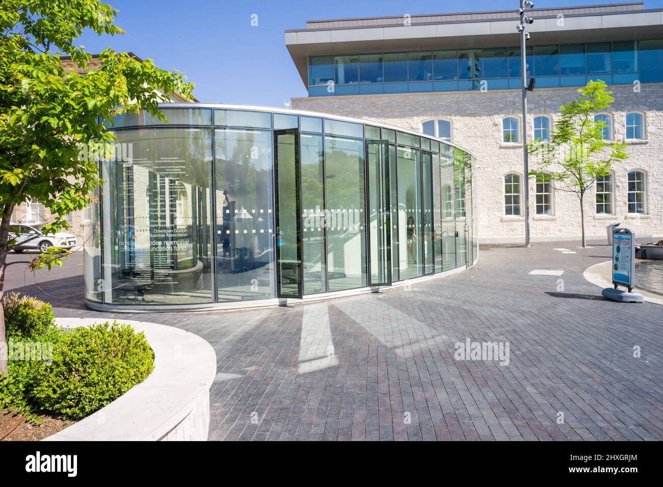 Guelph City Hall splash pad Stock Photo Alamy