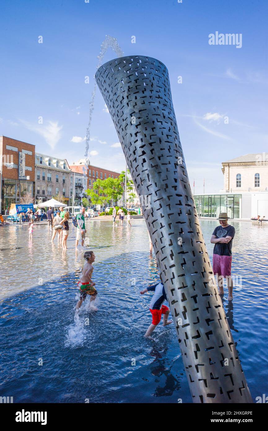 Guelph City Hall splash pad Stock Photo Alamy