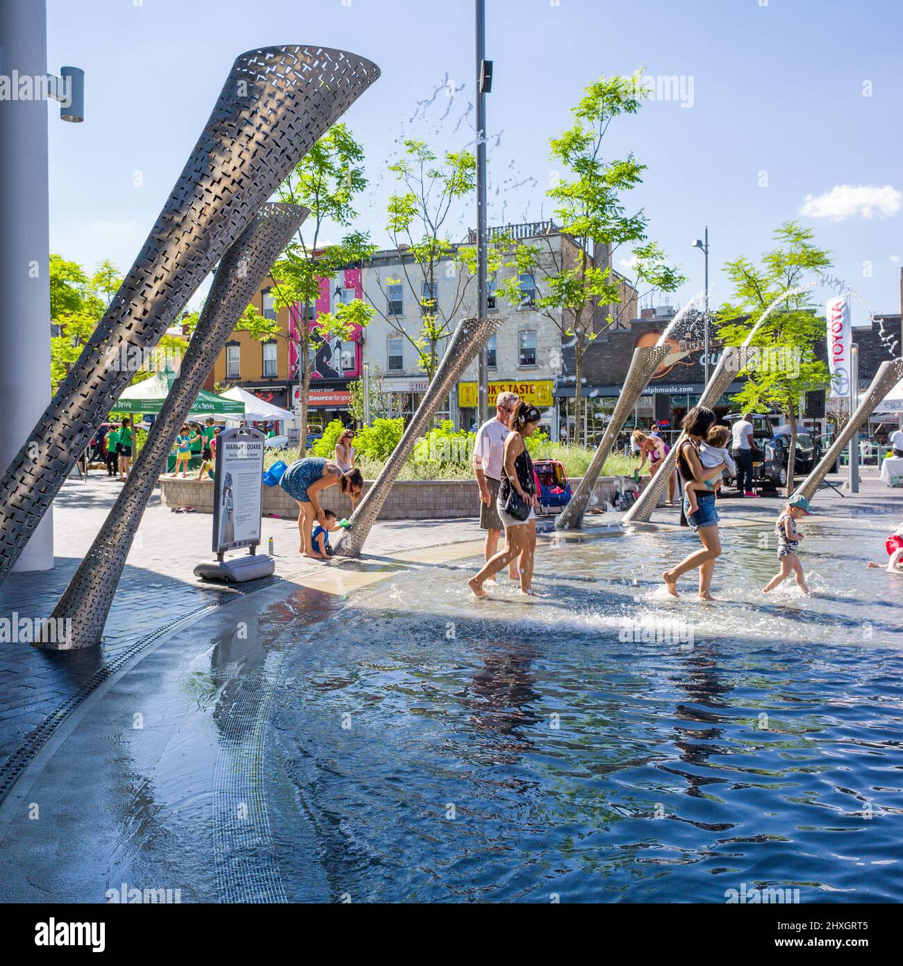 Guelph City Hall splash pad Stock Photo Alamy