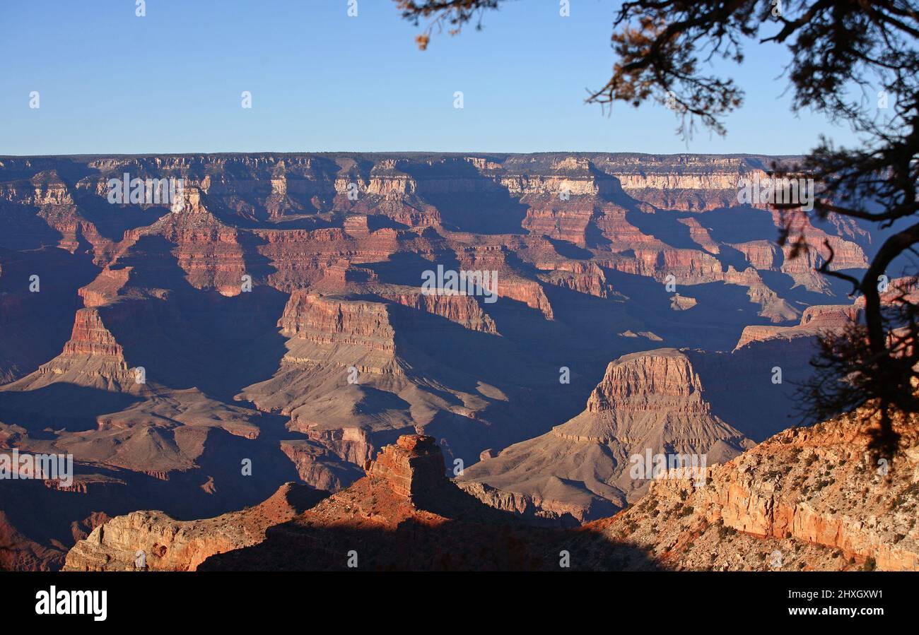 Grand Canyon from South Rim in Arizona Stock Photo