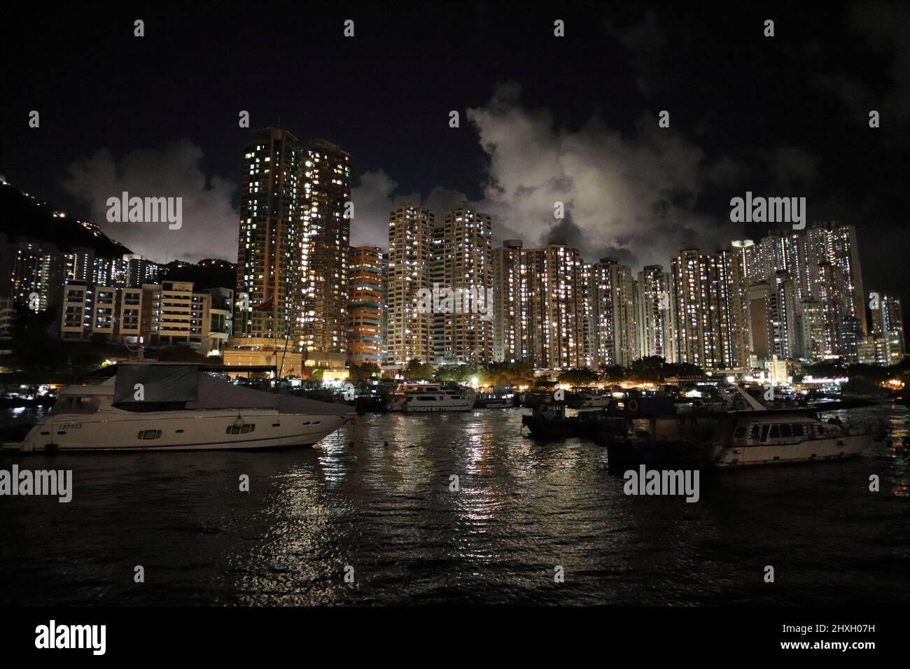 Aberdeen Waterfront at Night Stock Photo Alamy