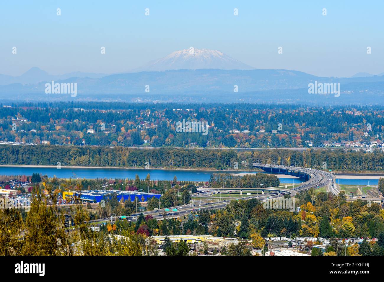 Mount St. Helens seen from Portland, Oregon State, USA Stock Photo Alamy