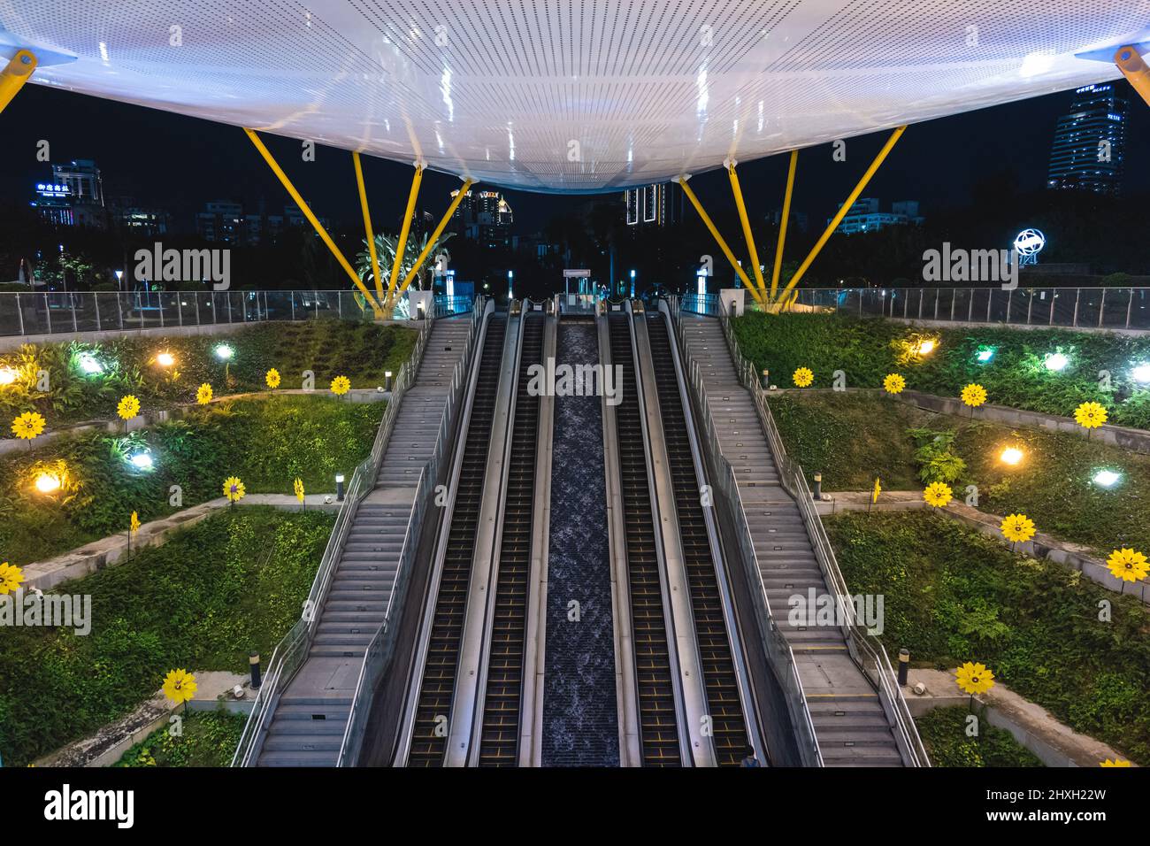 March 9, 2022: Central Park, a station on the Red line of Kaohsiung MRT in Sinsing District, Kaohsiung, Taiwan. It has been named one of the top 15 mo Stock Photo