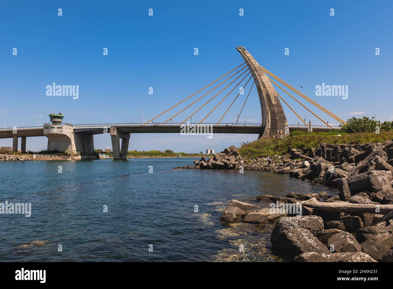 Dapeng Bay Bridge at Dapeng Bay in pingtung, taiwan Stock Photo