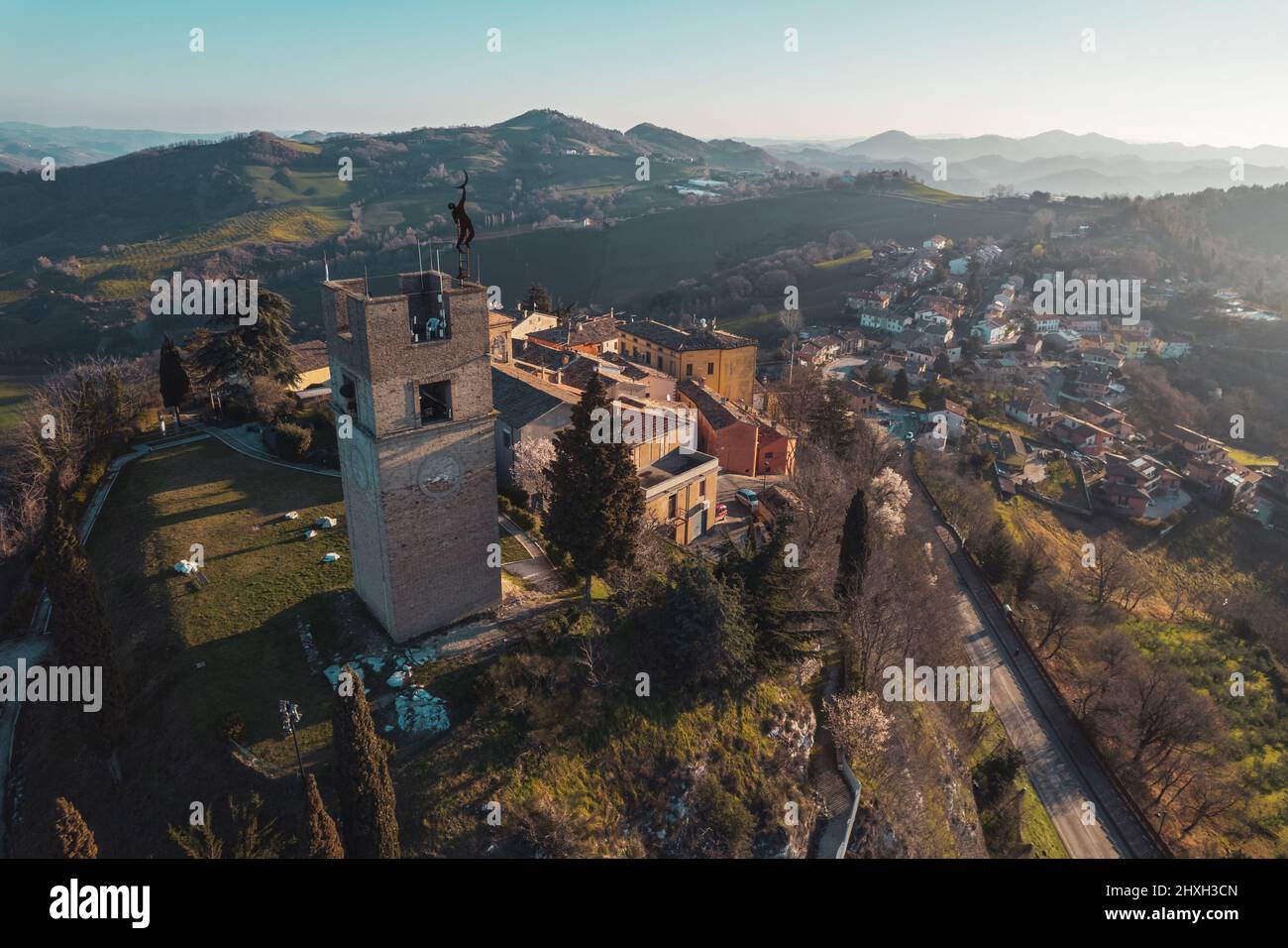 Aerial view of Peglio village Stock Photo Alamy