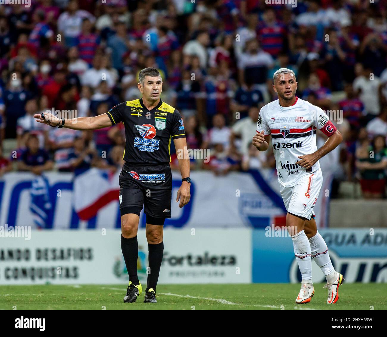 Fortaleza, Brazil. 12th Mar, 2022. CE - Fortaleza - 03/12/2022 - CEARENSE 2022, FORTALEZA X FERROVIARIO - Referee Marcelo de Lima Henrique during a match between Fortaleza and Ferroviario at the Arena Castelao stadium for the Cearense championship 2022. Photo: Pedro Chaves/AGIF/Sipa USA Credit: Sipa USA/Alamy Live News Stock Photo