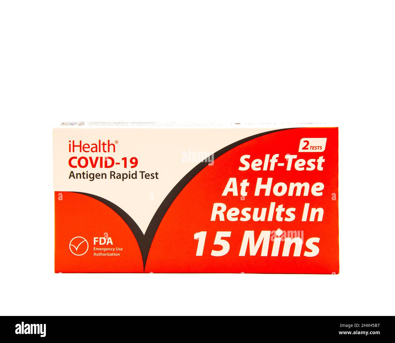 A package of 2 iHealth COVID-19 Antigen Rapid Tests, self test at home in 15 minutes Stock Photo