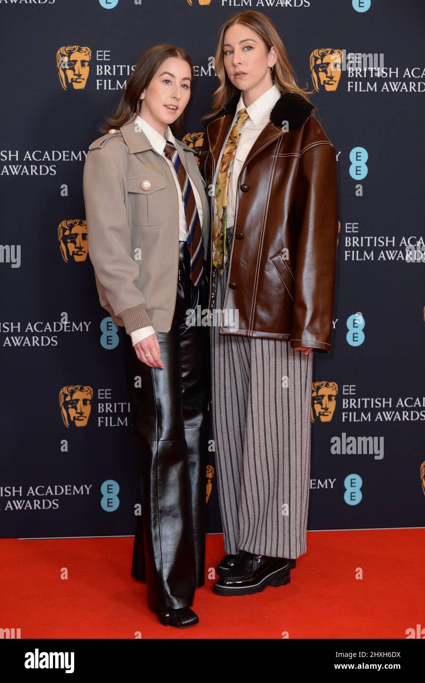 March 12th, 2022, London, UK. Este Haim and Alana Haim arriving at the