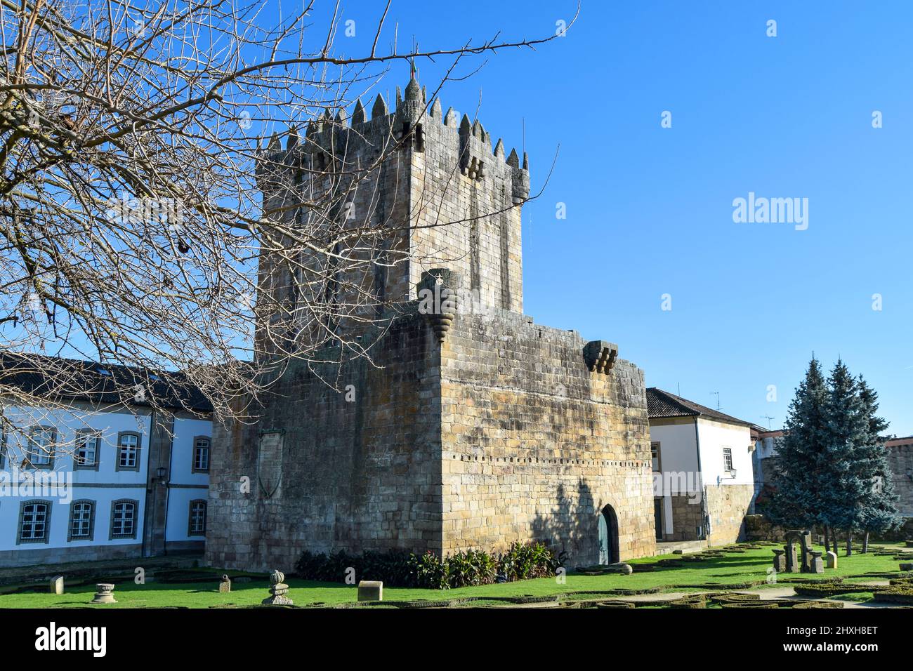 Castle of Chaves (Portuguese: Castelo de Chaves) is a medieval castle situated in the civil parish of Santa Maria Maior, in the municipality of Chaves. Stock Photo
