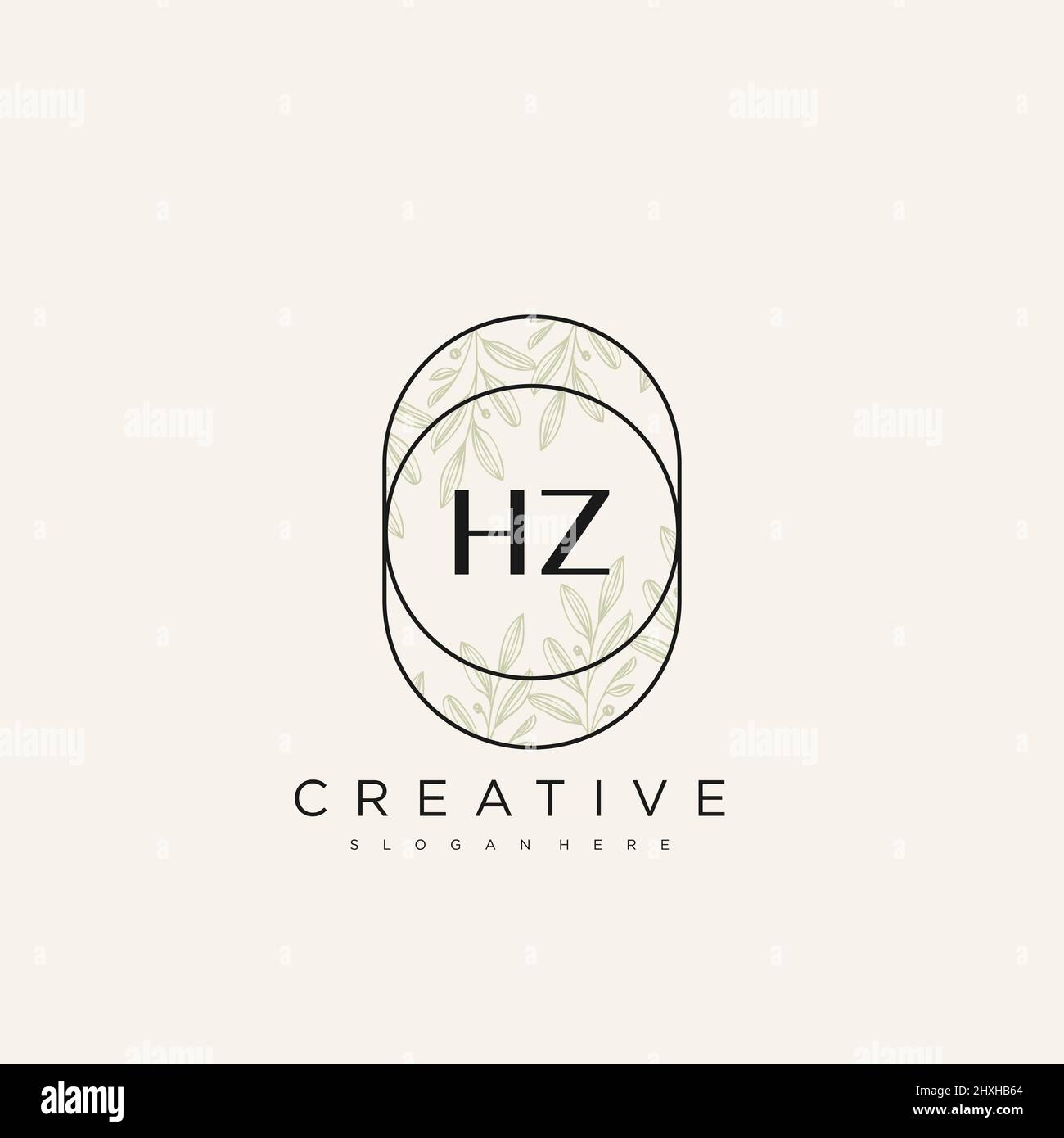 HZ Initial Letter Flower Logo Template Vector premium vector Stock Vector