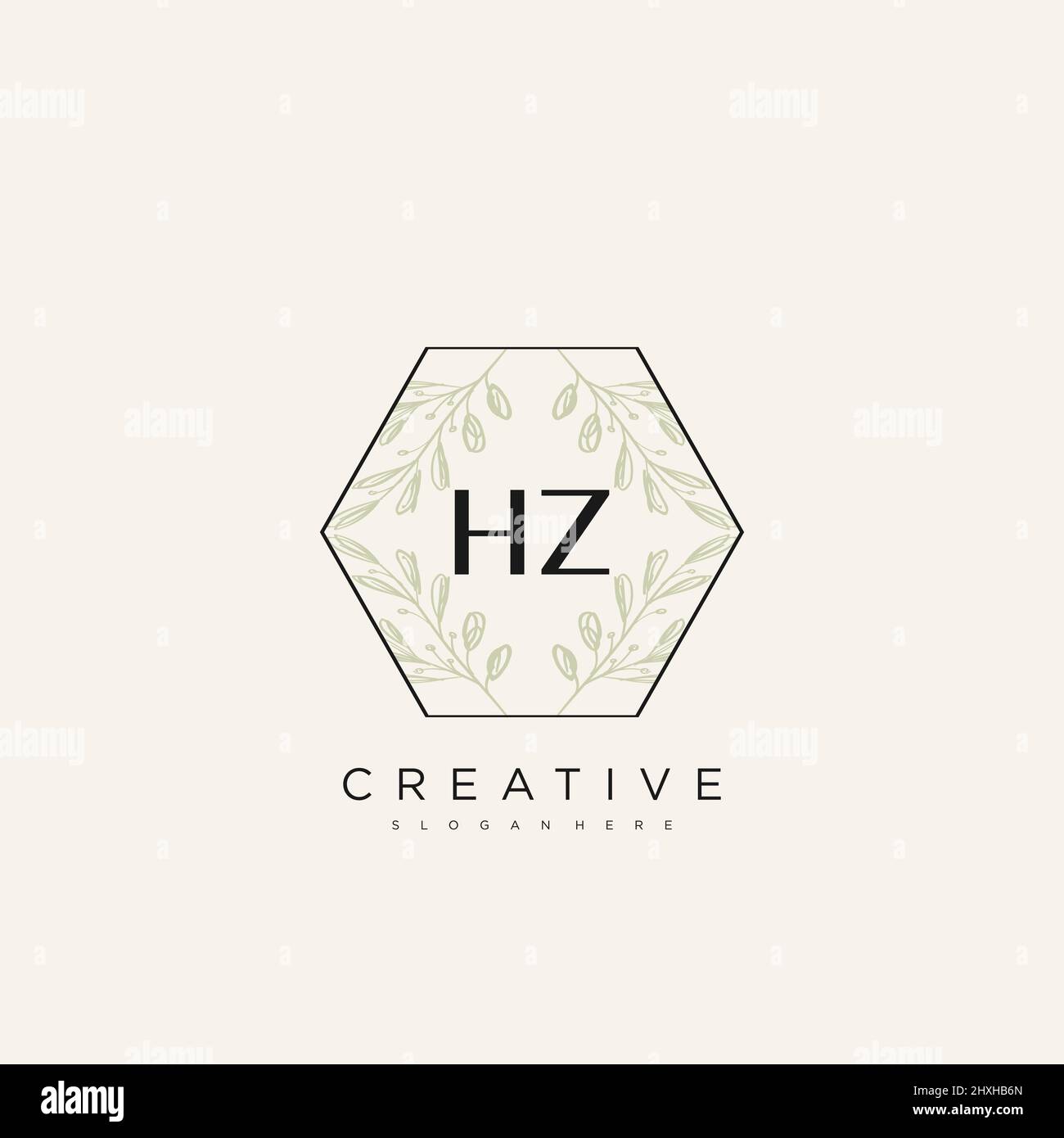 HZ Initial Letter Flower Logo Template Vector premium vector Stock Vector