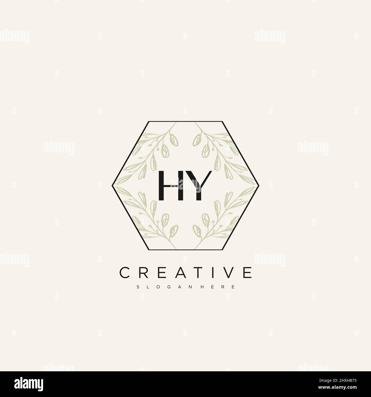 HY Initial Letter Flower Logo Template Vector premium vector Stock Vector