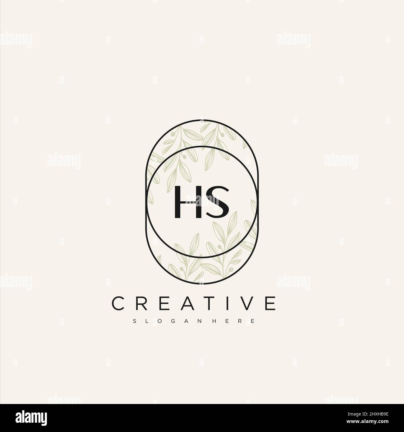 HS Initial Letter Flower Logo Template Vector premium vector Stock Vector