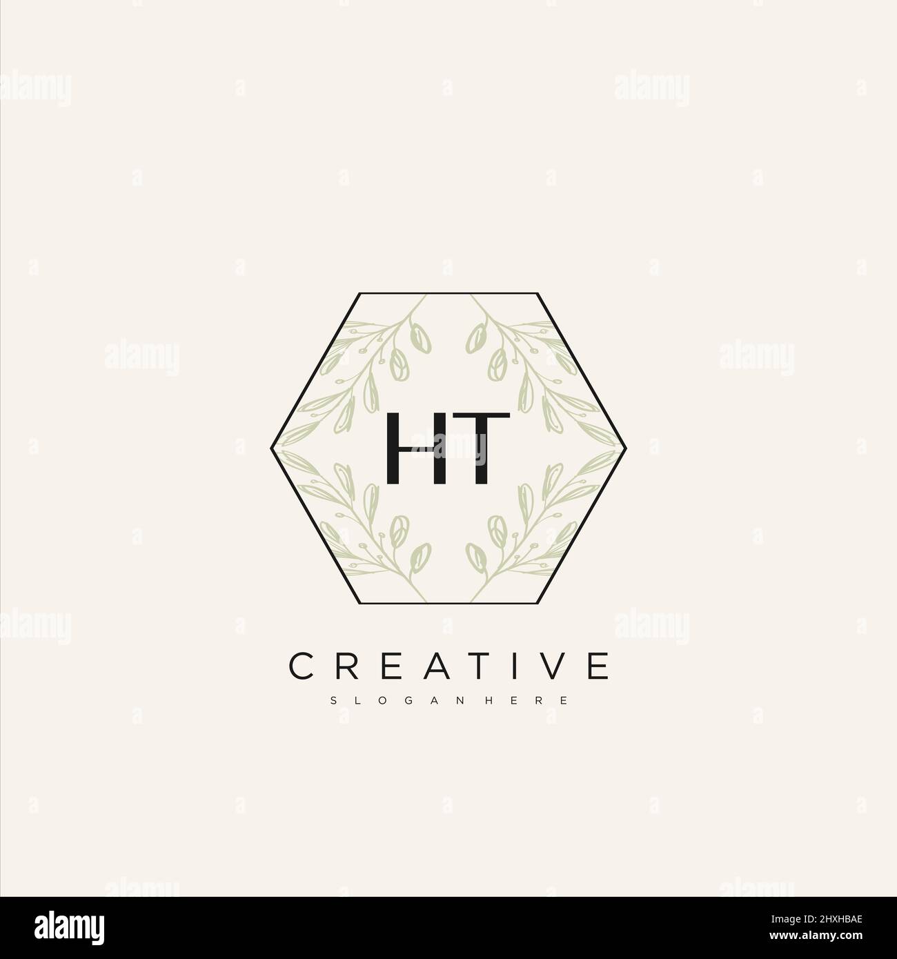 HT Initial Letter Flower Logo Template Vector premium vector Stock Vector