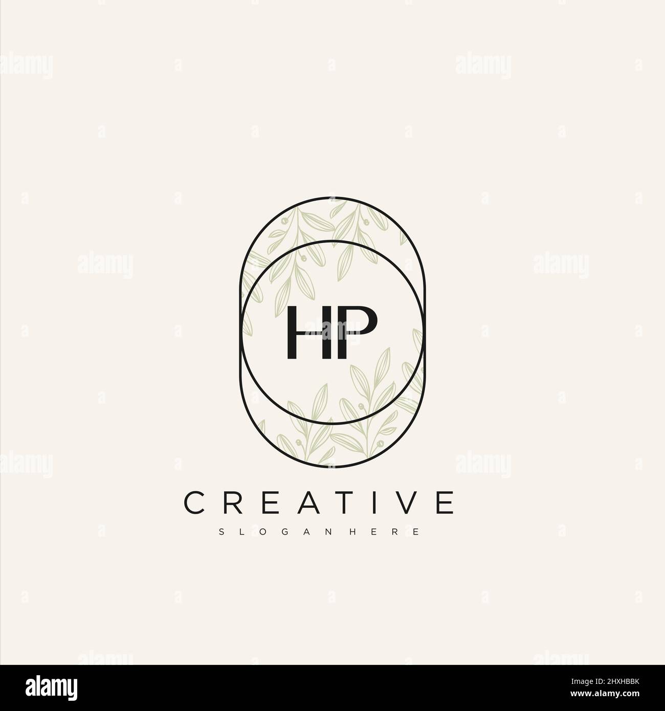 HP Initial Letter Flower Logo Template Vector premium vector Stock Vector