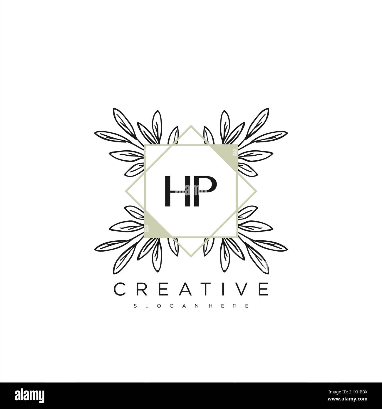 HP Initial Letter Flower Logo Template Vector premium vector Stock Vector