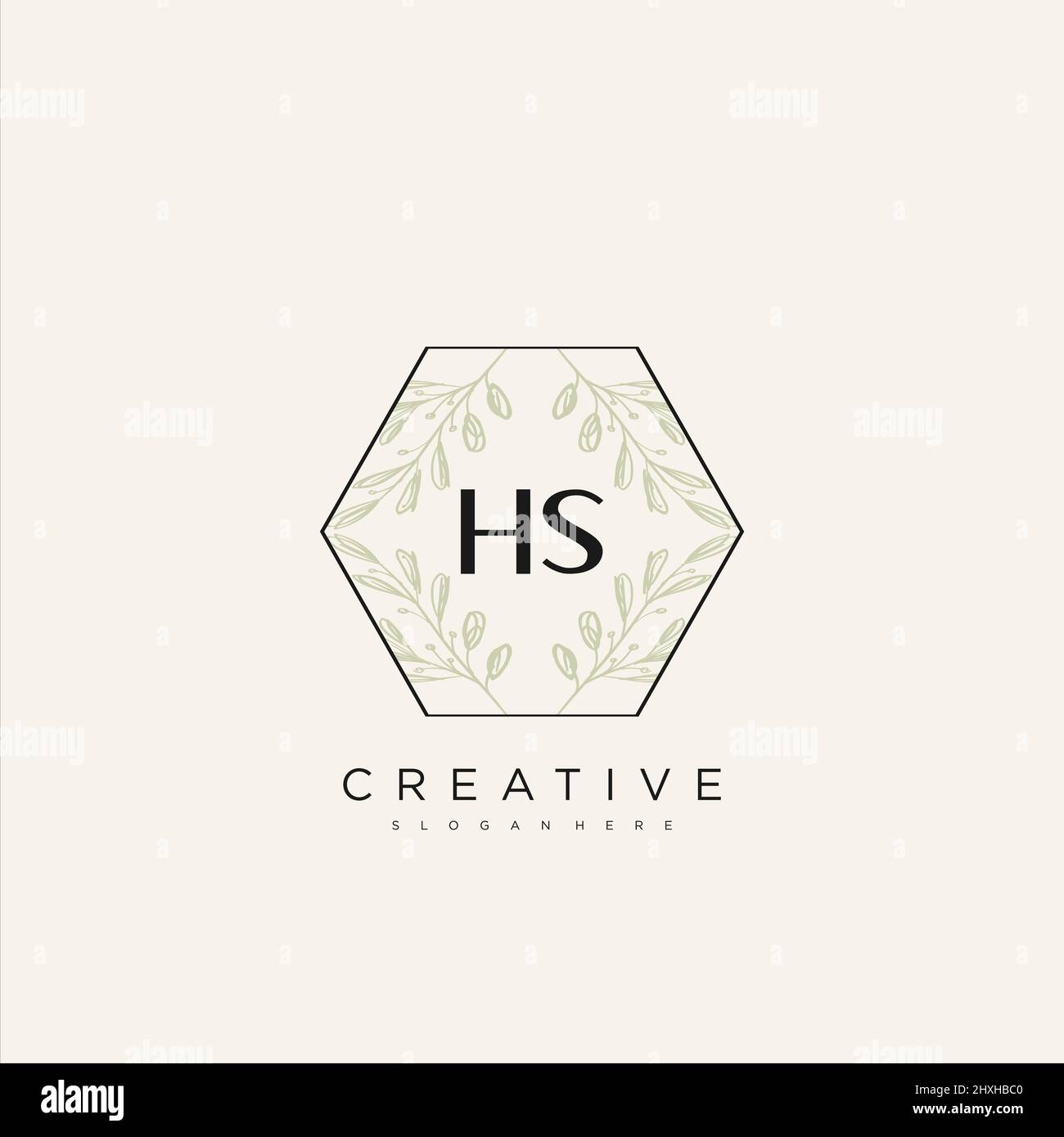 HS Initial Letter Flower Logo Template Vector premium vector Stock Vector