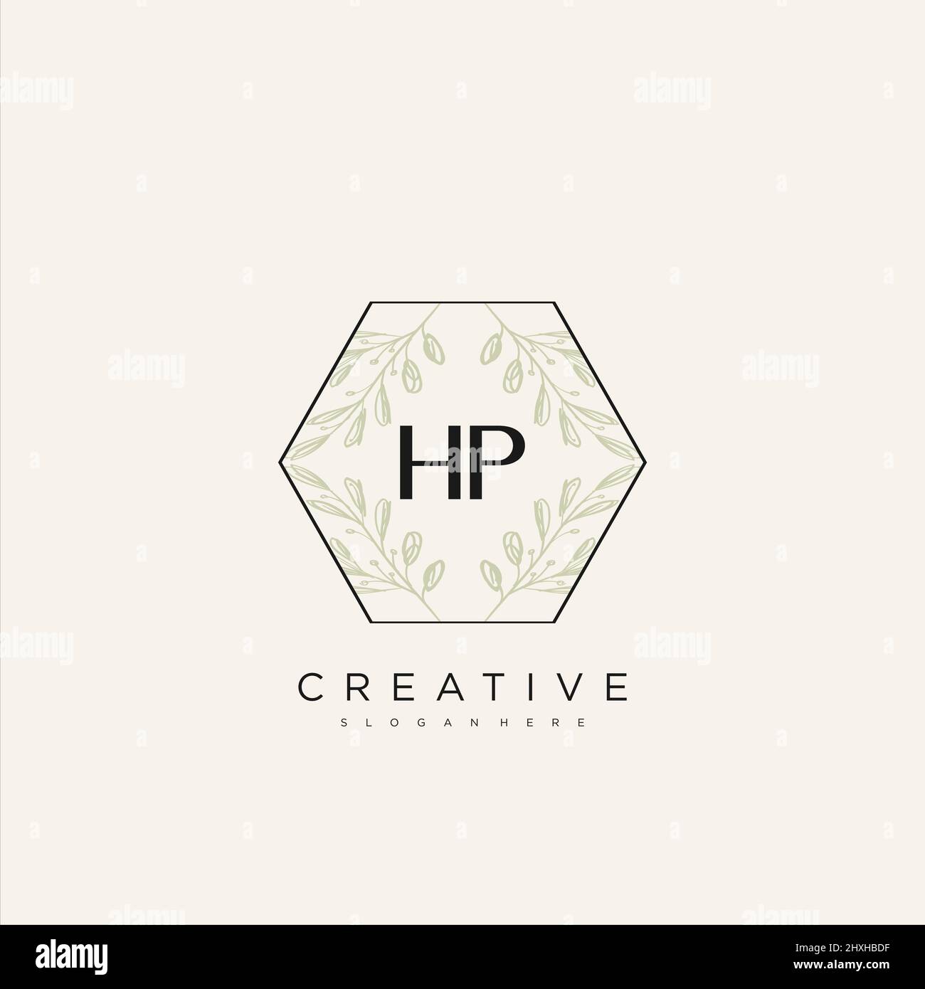 HP Initial Letter Flower Logo Template Vector premium vector Stock Vector