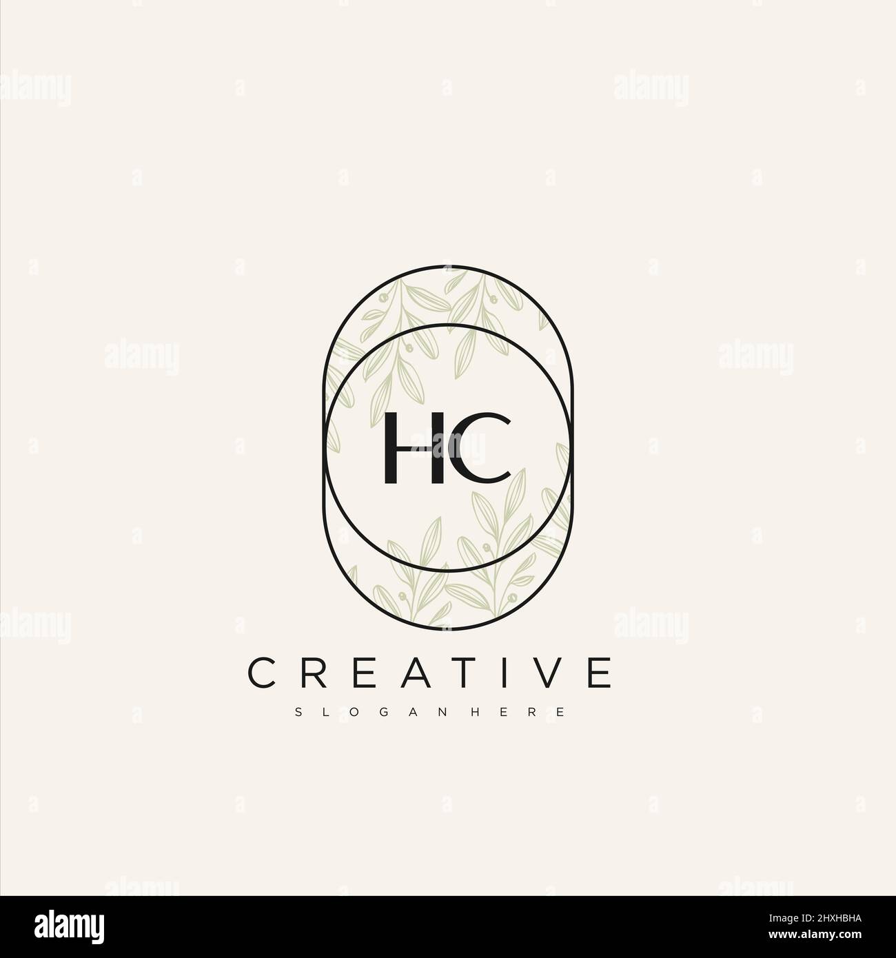 HC Initial Letter Flower Logo Template Vector premium vector Stock Vector