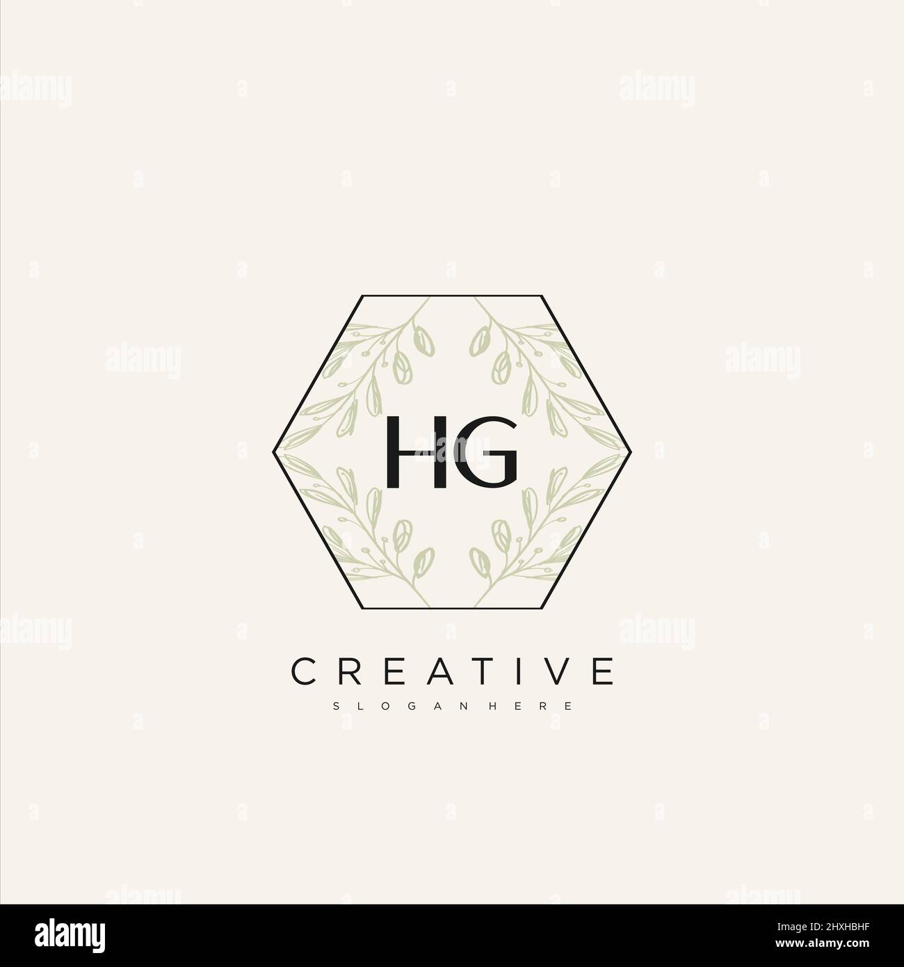 HG Initial Letter Flower Logo Template Vector premium vector Stock Vector