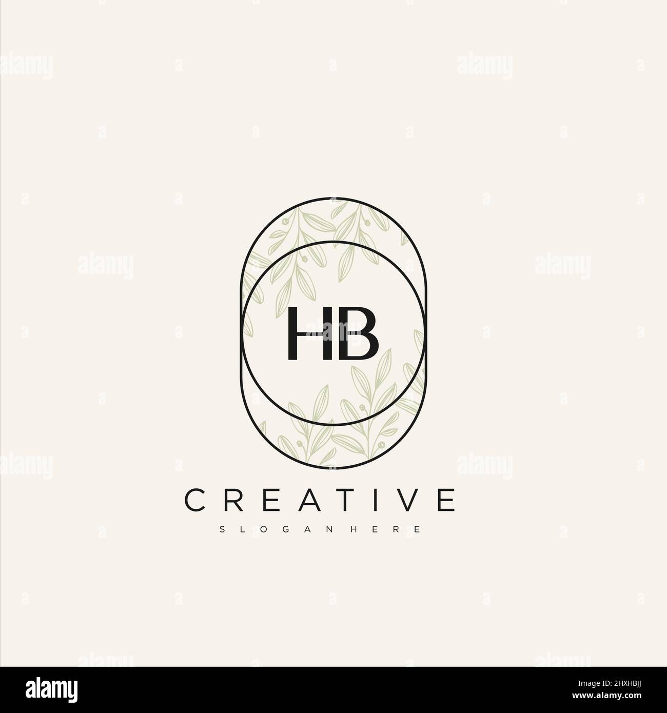 HB Initial Letter Flower Logo Template Vector premium vector Stock Vector