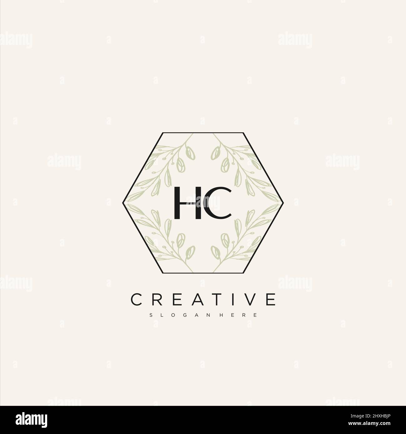 HC Initial Letter Flower Logo Template Vector premium vector Stock Vector